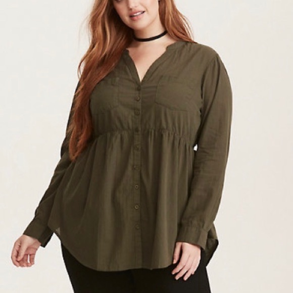 torrid Tops - Torrid Emma Shadow Stripe Babydoll Tunic Sz 1X